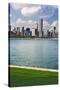 USA, Illinois, Chicago. Skyline and Lake Michigan.-Jaynes Gallery-Stretched Canvas