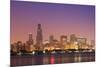 USA, Illinois, Chicago. Sunrise skyline and Lake Michigan.-Jaynes Gallery-Mounted Premium Photographic Print