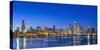 Usa, Illinois, Chicago. the City Skyline and a Frozen Lake Michigan from Near the Shedd Aquarium.-Nick Ledger-Stretched Canvas