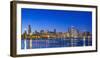 Usa, Illinois, Chicago. the City Skyline and a Frozen Lake Michigan from Near the Shedd Aquarium.-Nick Ledger-Framed Photographic Print