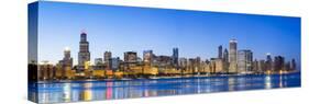 Usa, Illinois, Chicago. the City Skyline and a Frozen Lake Michigan.-Nick Ledger-Stretched Canvas