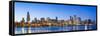 Usa, Illinois, Chicago. the City Skyline and a Frozen Lake Michigan.-Nick Ledger-Framed Stretched Canvas