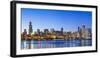 Usa, Illinois, Chicago. the City Skyline and a Frozen Lake Michigan.-Nick Ledger-Framed Photographic Print