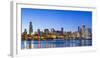 Usa, Illinois, Chicago. the City Skyline and a Frozen Lake Michigan.-Nick Ledger-Framed Photographic Print