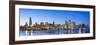 Usa, Illinois, Chicago. the City Skyline and a Frozen Lake Michigan.-Nick Ledger-Framed Photographic Print