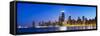 Usa, Illinois, Chicago. the City Skyline from North Avenue Beach.-Nick Ledger-Framed Stretched Canvas