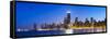 Usa, Illinois, Chicago. the City Skyline from North Avenue Beach.-Nick Ledger-Framed Stretched Canvas