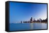 Usa, Illinois, Chicago. the City Skyline from North Avenue Beach.-Nick Ledger-Framed Stretched Canvas