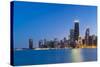 Usa, Illinois, Chicago. the City Skyline from North Avenue Beach.-Nick Ledger-Stretched Canvas