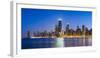 Usa, Illinois, Chicago. the City Skyline from North Avenue Beach.-Nick Ledger-Framed Photographic Print