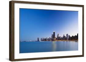 Usa, Illinois, Chicago. the City Skyline from North Avenue Beach.-Nick Ledger-Framed Photographic Print