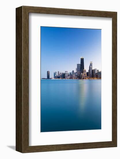 Usa, Illinois, Chicago. the City Skyline from North Avenue Beach.-Nick Ledger-Framed Photographic Print