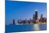 Usa, Illinois, Chicago. the City Skyline from North Avenue Beach.-Nick Ledger-Mounted Photographic Print