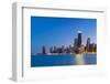 Usa, Illinois, Chicago. the City Skyline from North Avenue Beach.-Nick Ledger-Framed Photographic Print