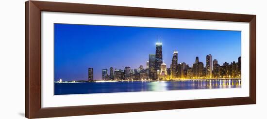 Usa, Illinois, Chicago. the City Skyline from North Avenue Beach.-Nick Ledger-Framed Photographic Print