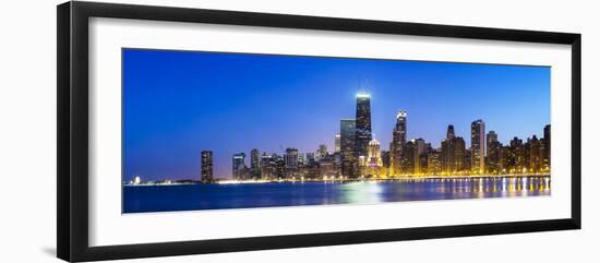 Usa, Illinois, Chicago. the City Skyline from North Avenue Beach.-Nick Ledger-Framed Photographic Print