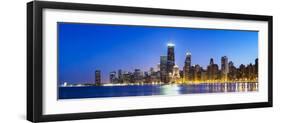 Usa, Illinois, Chicago. the City Skyline from North Avenue Beach.-Nick Ledger-Framed Photographic Print