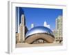 USA, Illinois, Chicago, the Cloud Gate Sculpture in Millenium Park-Nick Ledger-Framed Photographic Print