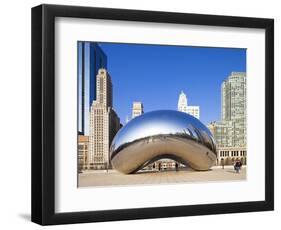 USA, Illinois, Chicago, the Cloud Gate Sculpture in Millenium Park-Nick Ledger-Framed Photographic Print