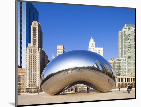 USA, Illinois, Chicago, the Cloud Gate Sculpture in Millenium Park-Nick Ledger-Mounted Photographic Print