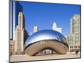 USA, Illinois, Chicago, the Cloud Gate Sculpture in Millenium Park-Nick Ledger-Mounted Photographic Print