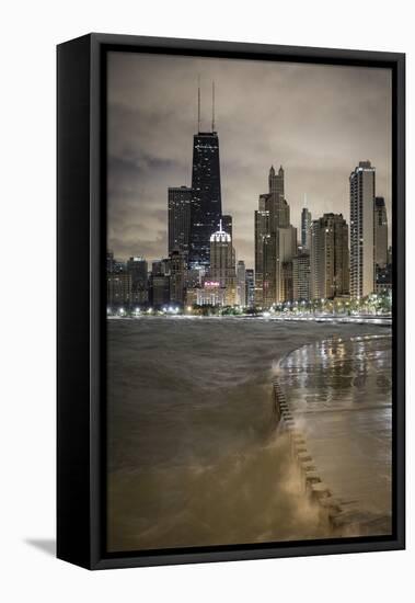 Usa, Illinois, Chicago, the Hancock Tower and Downtown Skyline from Lake Michigan-Gavin Hellier-Framed Stretched Canvas