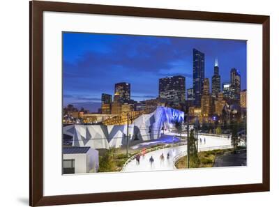 Usa Illinois Chicago The Maggie Daley Park Ice Skating Ribbon On A Cold Winter S Evening Photographic Print Nick Ledger Allposters Com