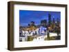 USA, Illinois, Chicago. The Maggie Daley Park Ice Skating Ribbon on a cold Winter's evening.-Nick Ledger-Framed Photographic Print