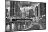 USA, ILlinois, Chicago, Wabash Avenue Bridge and Chicago Downtown-Petr Bednarik-Mounted Photographic Print