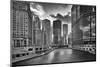 USA, ILlinois, Chicago. Wabash Avenue Bridge and Cityscape-Petr Bednarik-Mounted Photographic Print