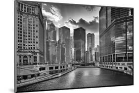 USA, ILlinois, Chicago. Wabash Avenue Bridge and Cityscape-Petr Bednarik-Mounted Photographic Print