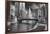 USA, ILlinois, Chicago. Wabash Avenue Bridge with Cityscape-Petr Bednarik-Framed Photographic Print