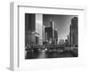 USA, ILlinois, Chicago. Wells Street Bridge and Cityscape-Petr Bednarik-Framed Photographic Print