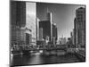 USA, ILlinois, Chicago. Wells Street Bridge and Cityscape-Petr Bednarik-Mounted Photographic Print