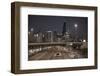 Usa,Illinois, Midwest, Cook County, Chicago, Kennedy Freeway at Night-Christian Heeb-Framed Photographic Print