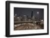 Usa,Illinois, Midwest, Cook County, Chicago, Kennedy Freeway at Night-Christian Heeb-Framed Photographic Print