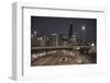 Usa,Illinois, Midwest, Cook County, Chicago, Kennedy Freeway at Night-Christian Heeb-Framed Photographic Print