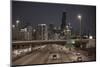 Usa,Illinois, Midwest, Cook County, Chicago, Kennedy Freeway at Night-Christian Heeb-Mounted Photographic Print