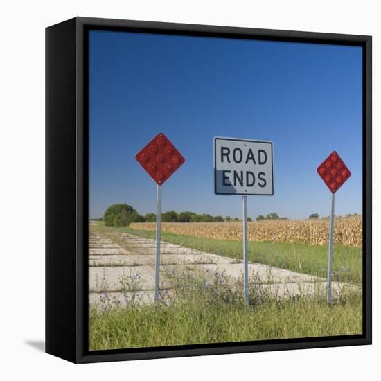 USA, Illinois, Old Route 66, Odell, Disused Sections of Route 66-Alan Copson-Framed Stretched Canvas