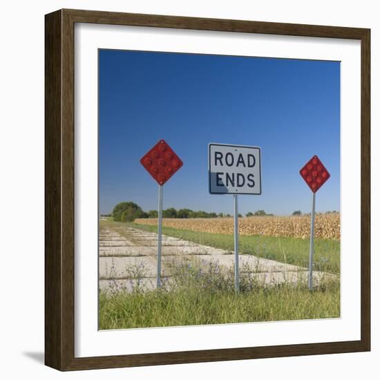 USA, Illinois, Old Route 66, Odell, Disused Sections of Route 66-Alan Copson-Framed Photographic Print