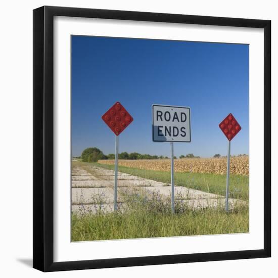 USA, Illinois, Old Route 66, Odell, Disused Sections of Route 66-Alan Copson-Framed Photographic Print