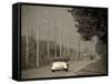 USA, Illinois, Route 66 at Godley, 1950's Car-Alan Copson-Framed Stretched Canvas