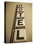 USA, Illinois, Route 66, Broadwell, Old Motel Sign-Alan Copson-Stretched Canvas