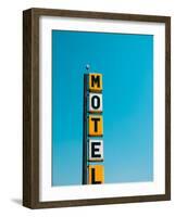 USA, Illinois, Route 66, Broadwell, Old Motel Sign-Alan Copson-Framed Photographic Print