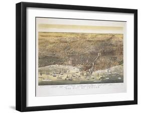 Usa, Illinois, View of Chicago, Colored Lithograph, 1892-null-Framed Giclee Print