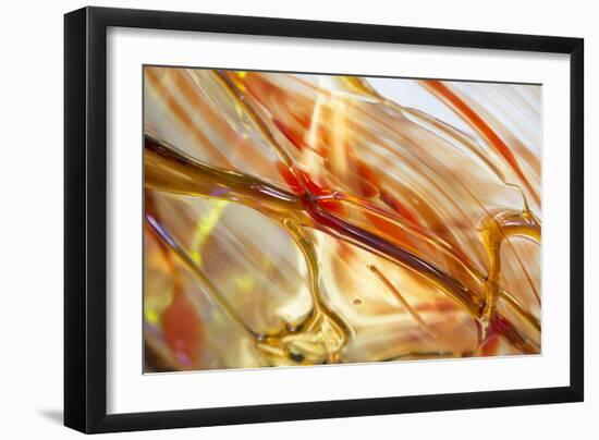 USA, Indiana. Abstract of patterned glass-Deborah Winchester-Framed Photographic Print