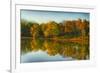 USA, Indiana, Autumn Trees Reflected in Wabash River-Rona Schwarz-Framed Photographic Print