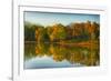 USA, Indiana, Autumn Trees Reflected in Wabash River-Rona Schwarz-Framed Photographic Print