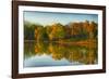 USA, Indiana, Autumn Trees Reflected in Wabash River-Rona Schwarz-Framed Photographic Print