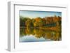 USA, Indiana, Autumn Trees Reflected in Wabash River-Rona Schwarz-Framed Photographic Print